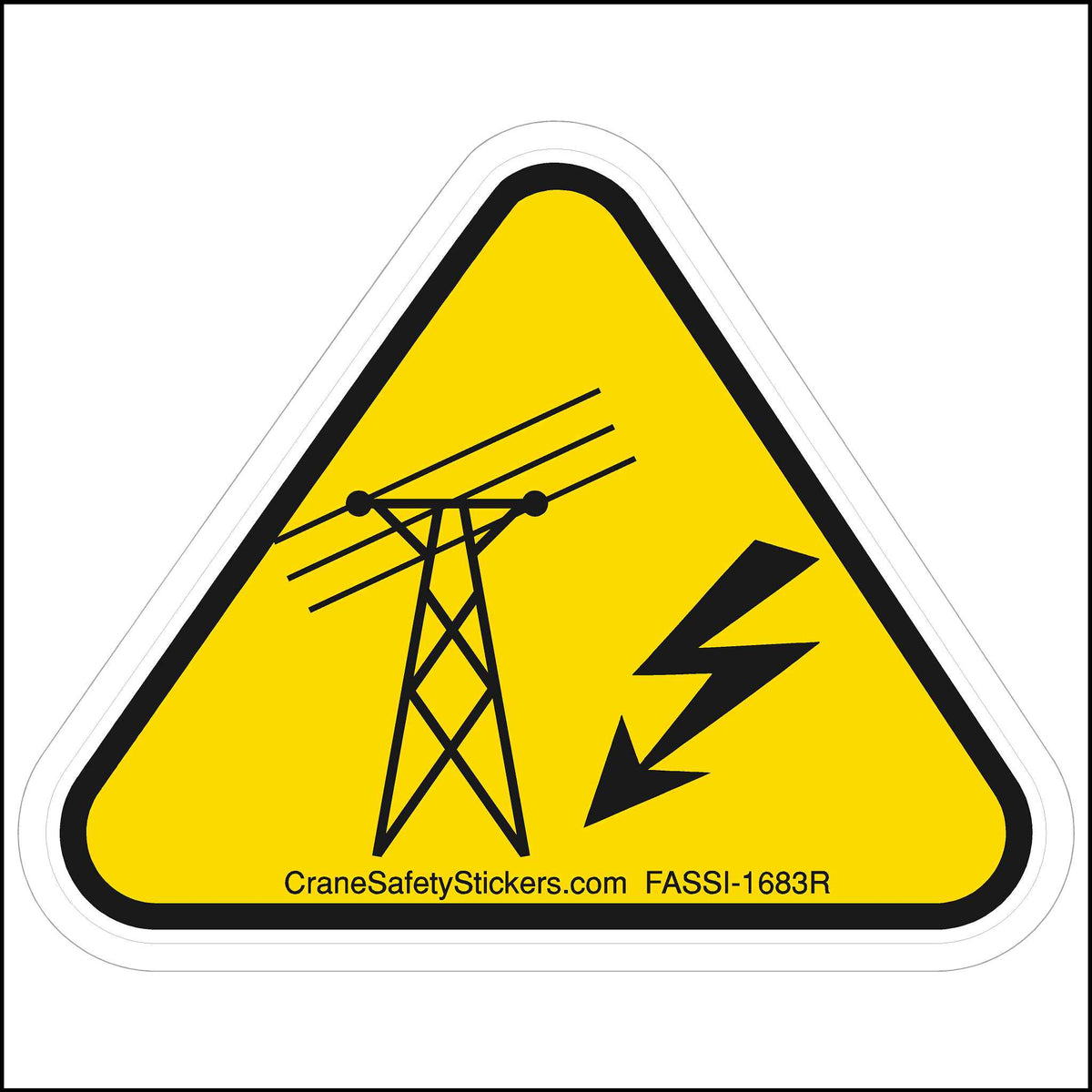 Yellow and black caution FASSI-1683 Electrical Hazard Safety Sticker.