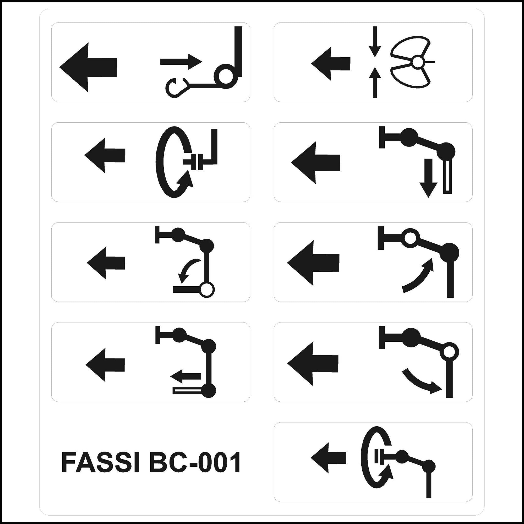 FASSI Crane Control Label Stickers.