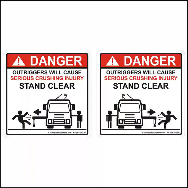 Crane Outrigger Safety Stickers | Universal - Crane Safety Stickers ...