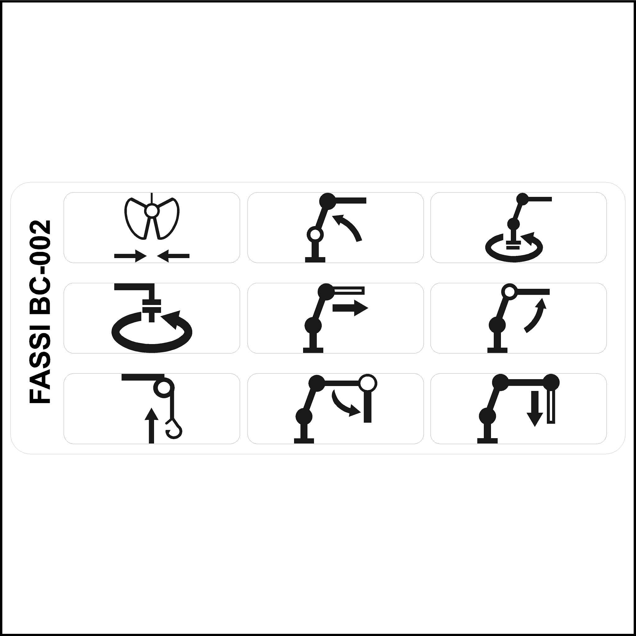 Fassi Sign FASSI Crane Control Lever Labels Small