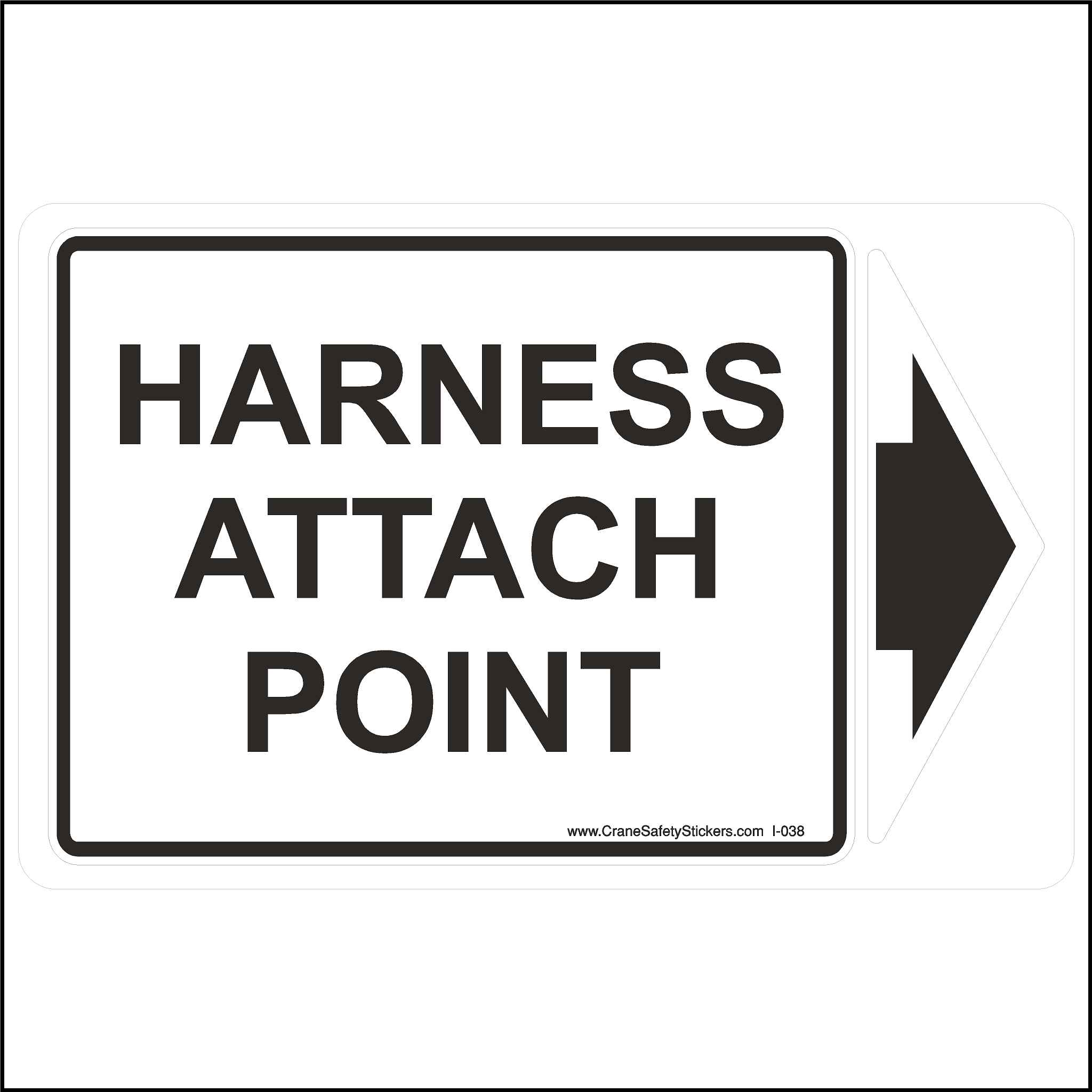 Harness Attach Point Sticker With Detachable Arrow - Safety Stickers