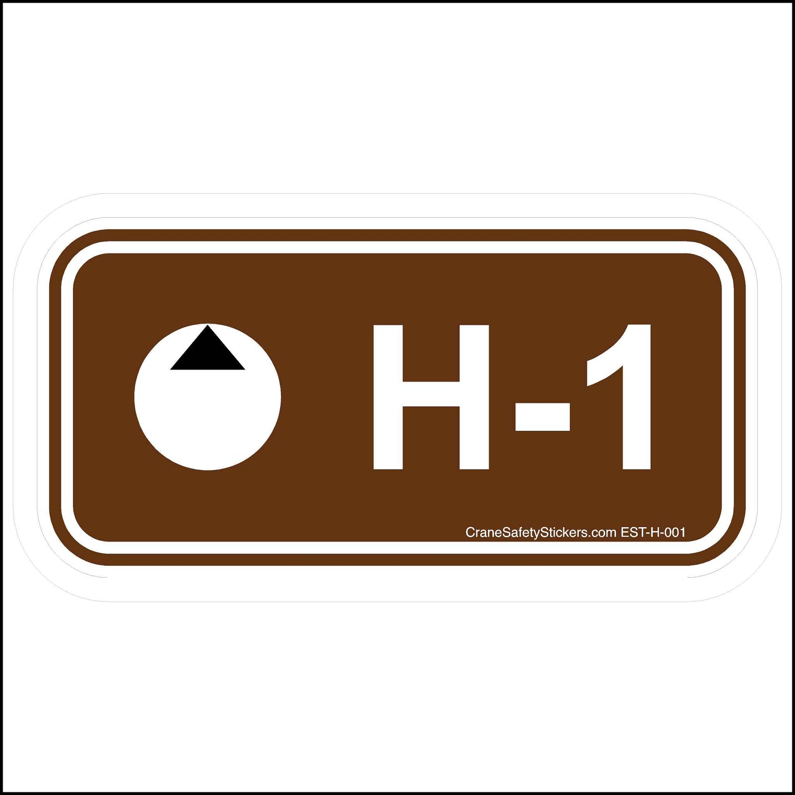Hydraulic disconnect sticker with identification number H-1.
