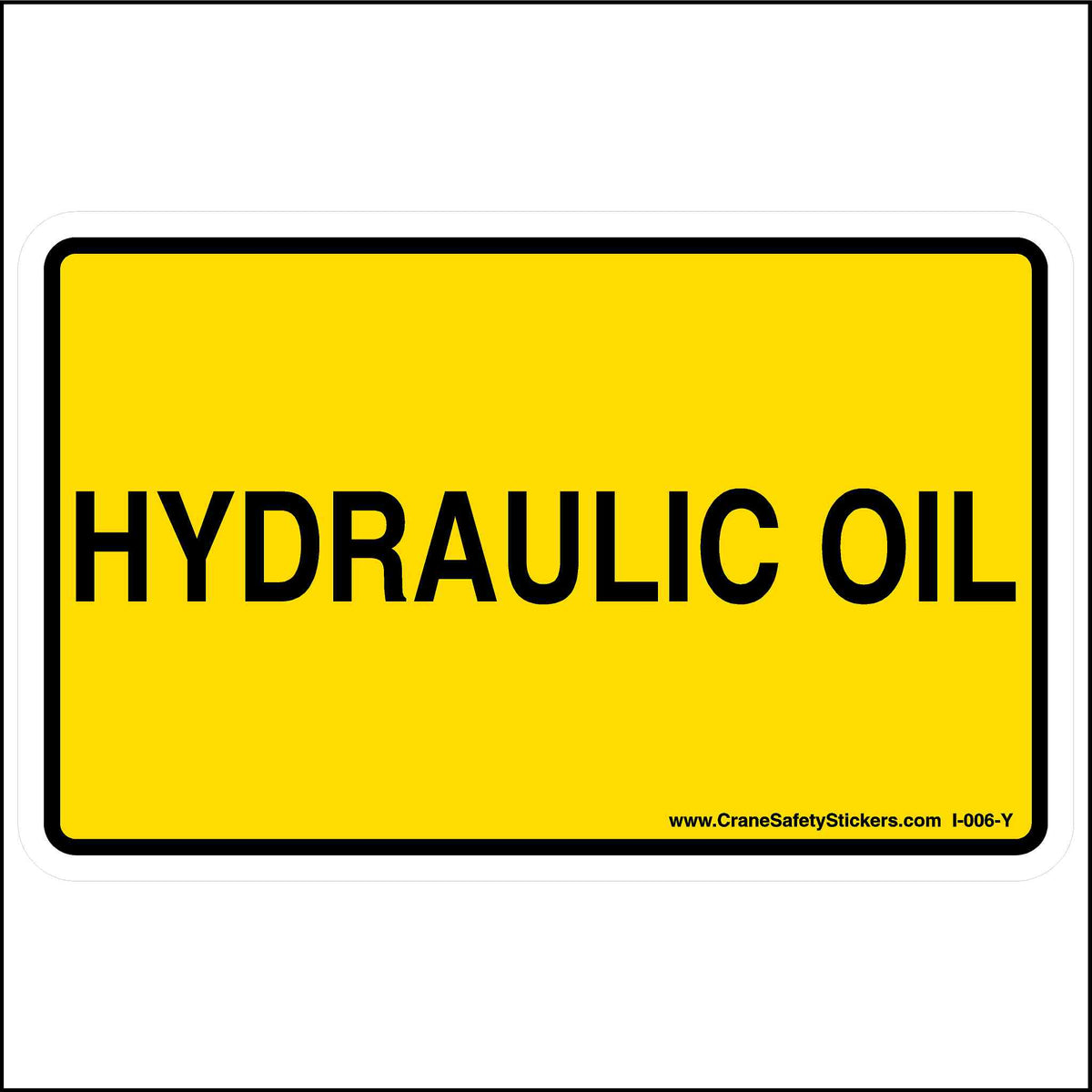 Hydraulic Oil Sticker for a Crane or Bucket Truck