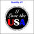I Love the USA United States of America Sticker. Red, White and Blue Letters on a Black Background.