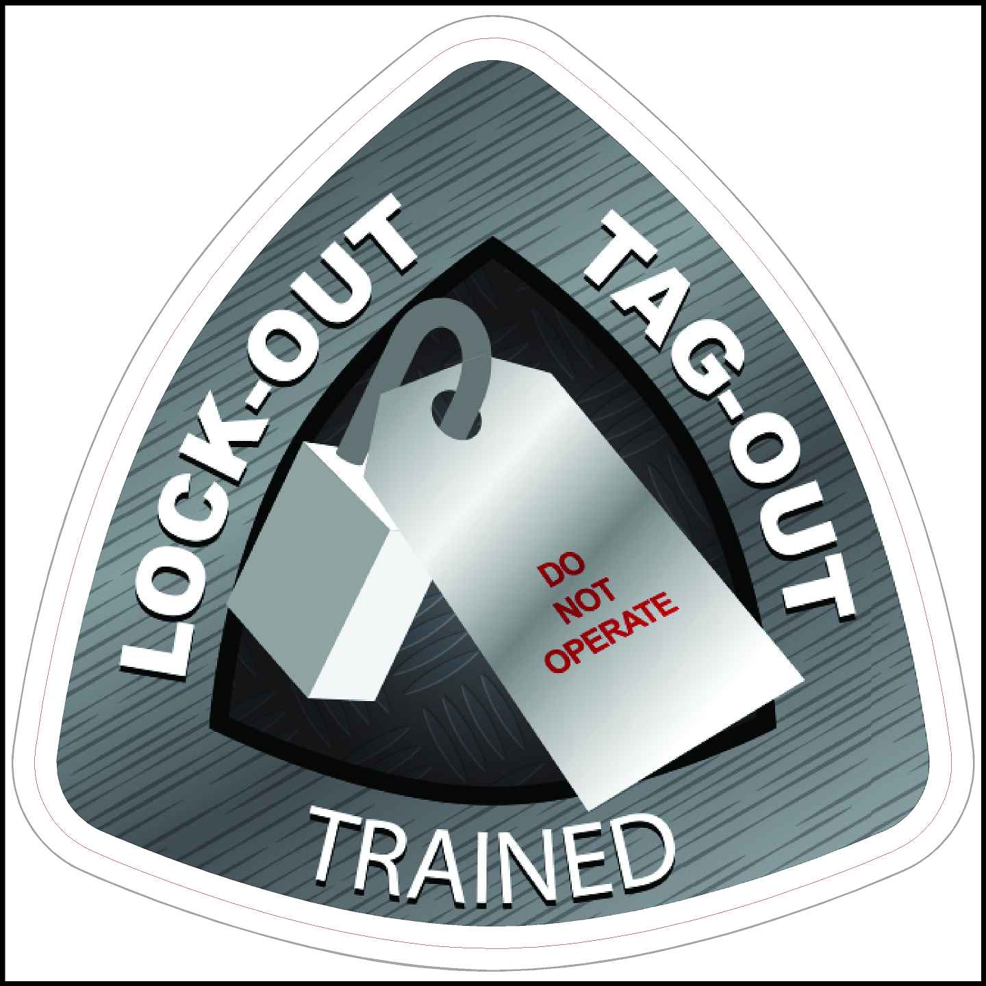 Lock-Out Tag-Out Trained Hard Hat Sticker