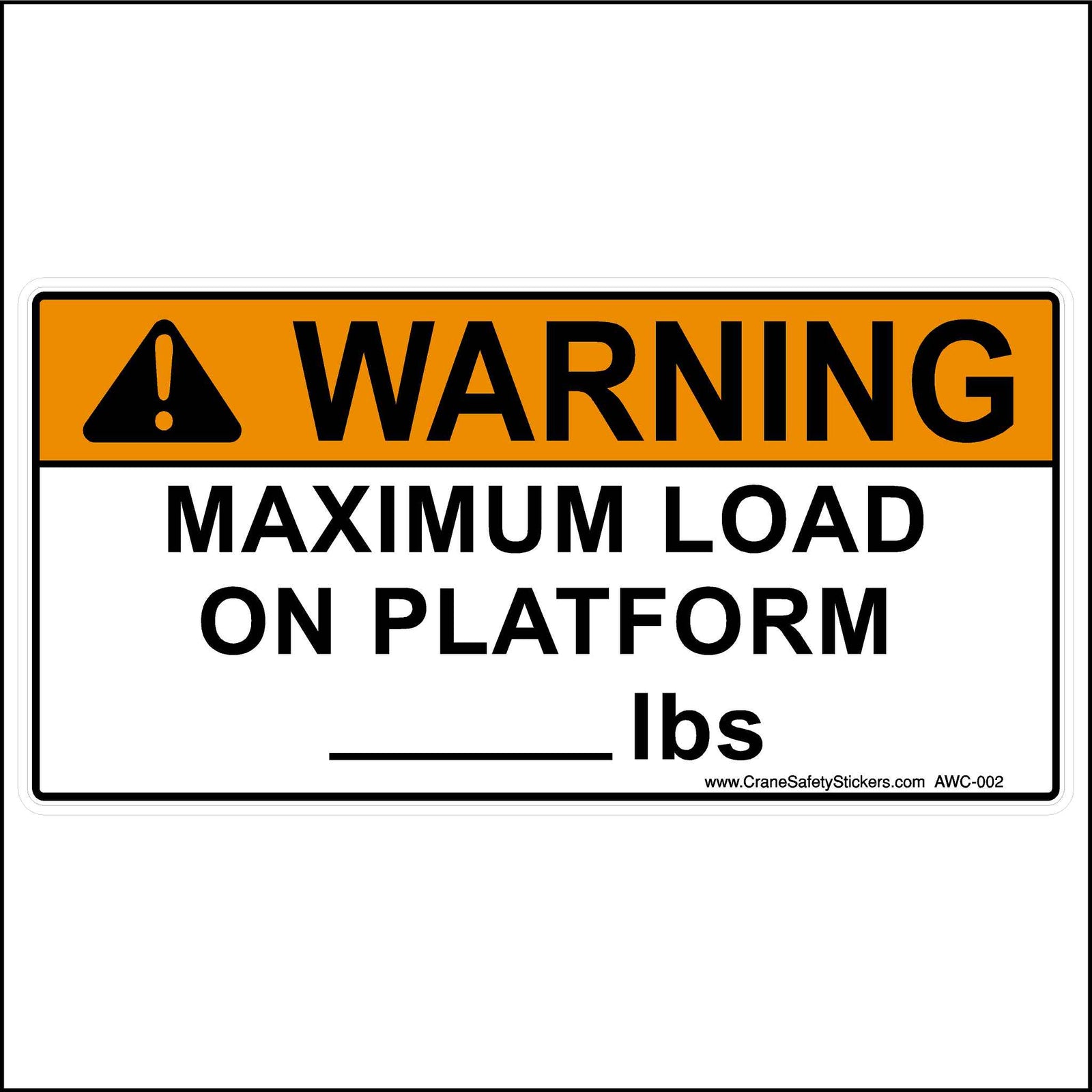 Aerial Platform Warning Label, Maximum load on platform.