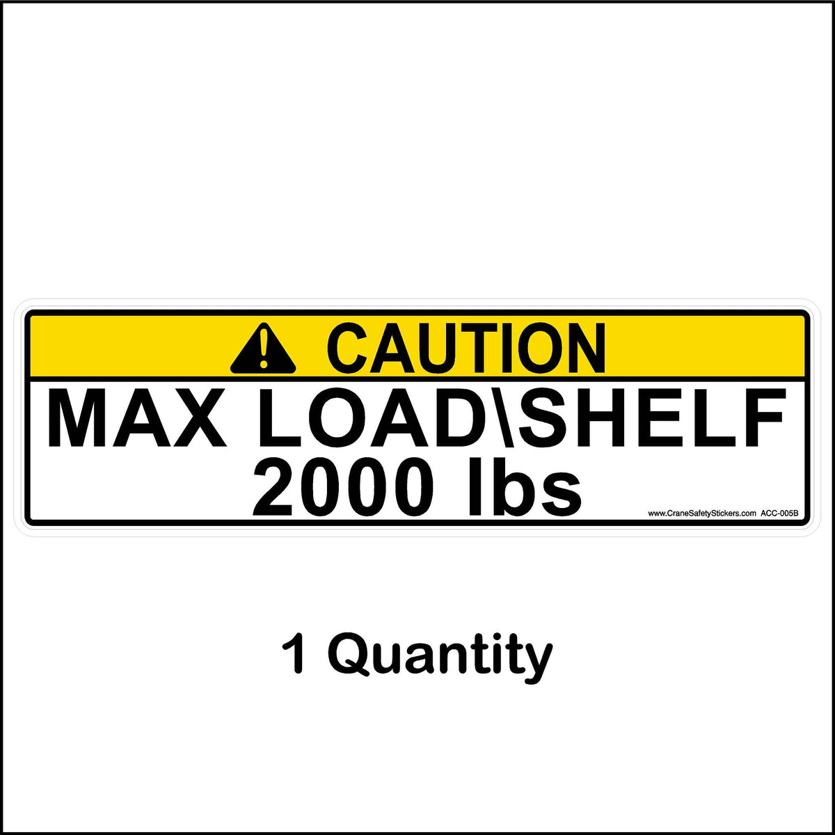 2000 lbs maximum load shelf pallet racking sticker.
