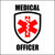 Red, White, and Black In Color Medical Officer Hard Hat Decal.