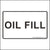 Oil Fill Sticker and Label Printed with the words Oil Fill in Black ink on a white background.