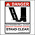 Outrigger Safety Sticker Printed with DANGER Outriggers Will Cause Serious Crushing Injury Stand Clear.