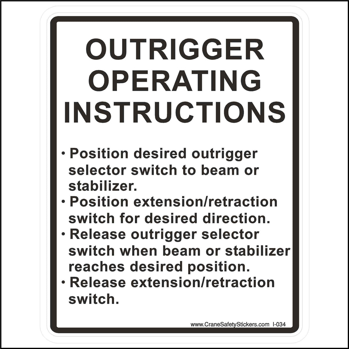 Window Operating Instruction Sticker Crane Safety Decals and Boom Truck Safety Decals Tagged