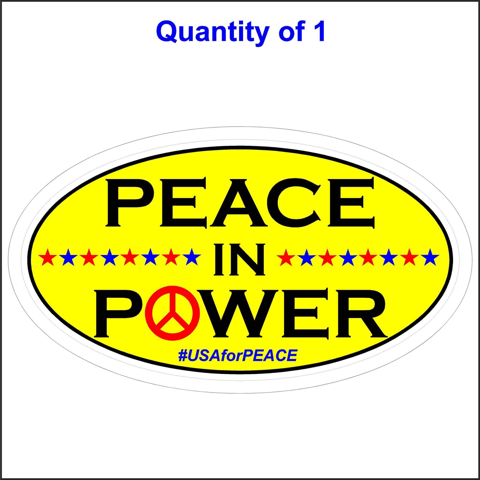 Peace in Power - Peace Sticker, USA For Peace.