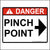 ANSI Crane Safety Sticker Printed With DANGER Pinch Point.