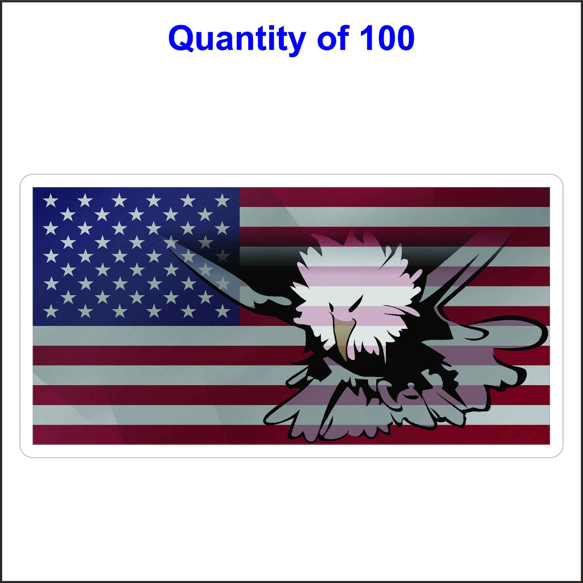 Full Color Reflective American Flag Sticker. 100 Quantity.
