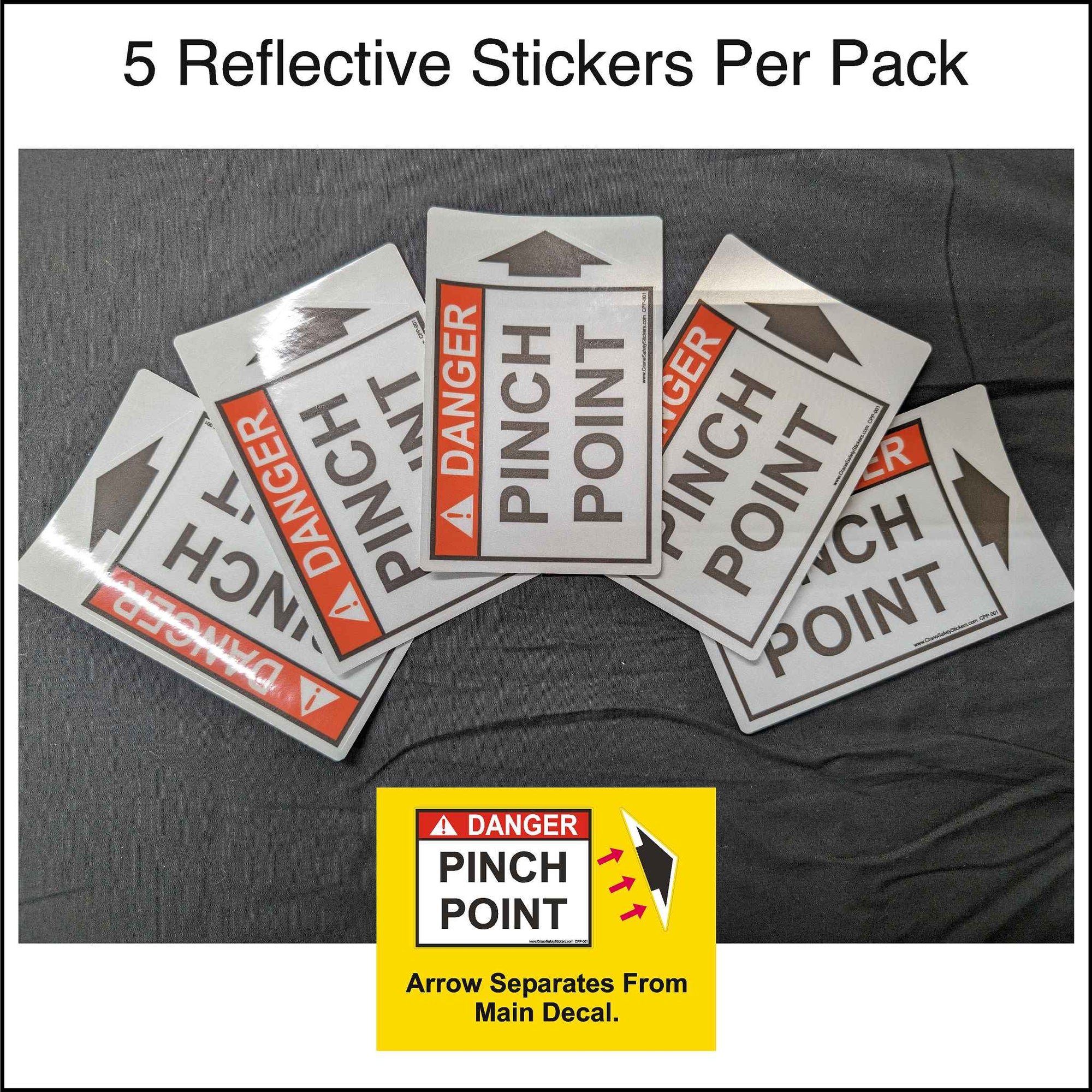 Pinch Point Safety Stickers ANSI and OSHA Compliant Warning Labels