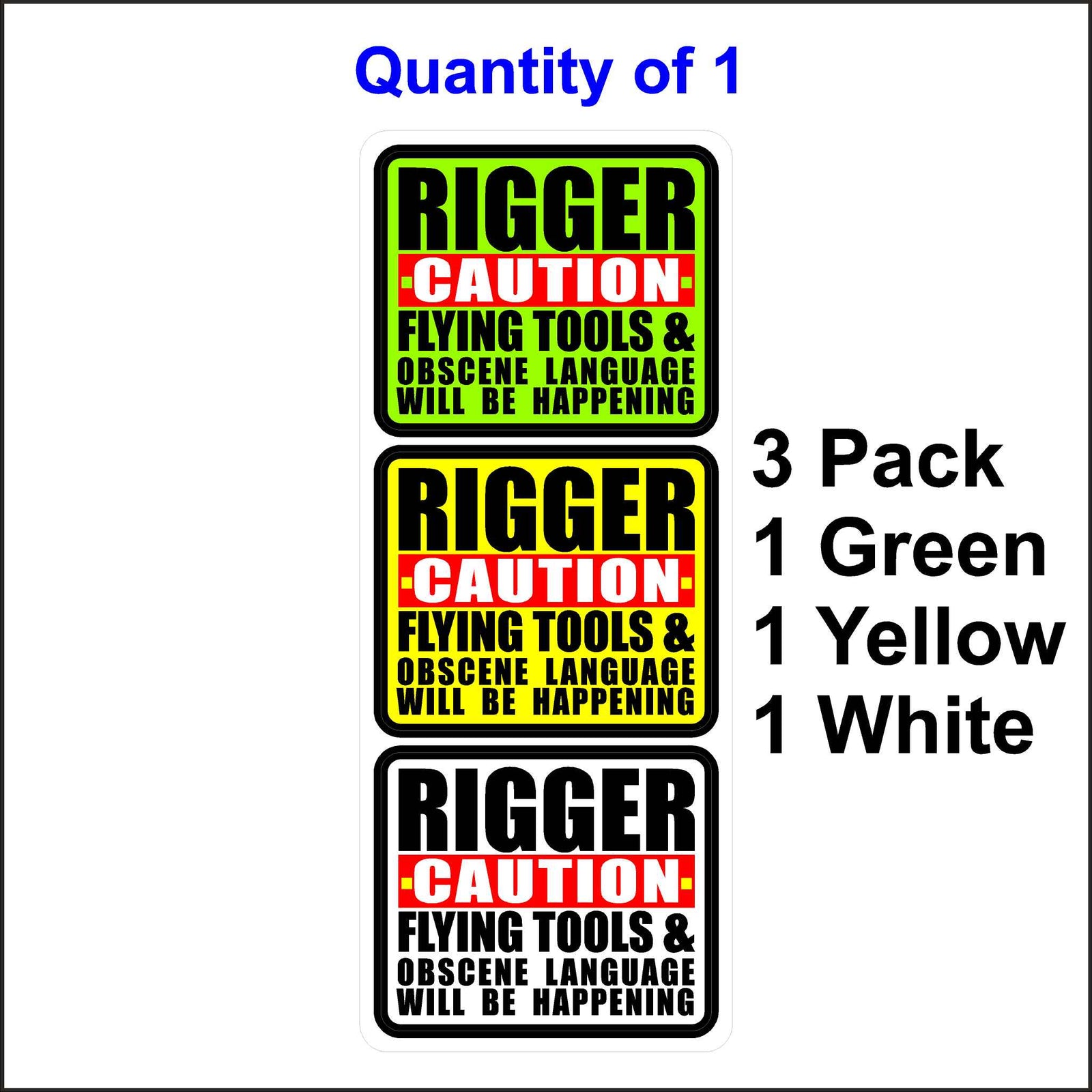 Rigger Caution Flying Tools and Obscene Language Will Be Happening Sticker.