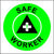 Safe worker hard had sticker printed in bright green and black