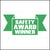 Safety and award winner sticker printed in green and white.