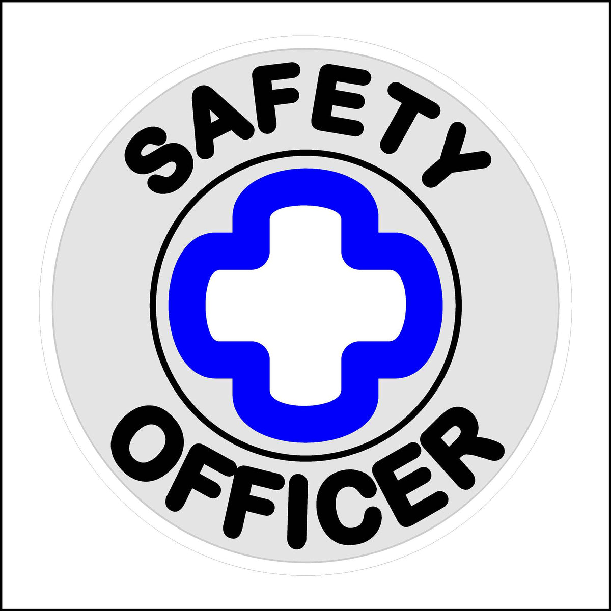 Gray, Black, Blue, and White Safety Officer Hard Hat Sticker