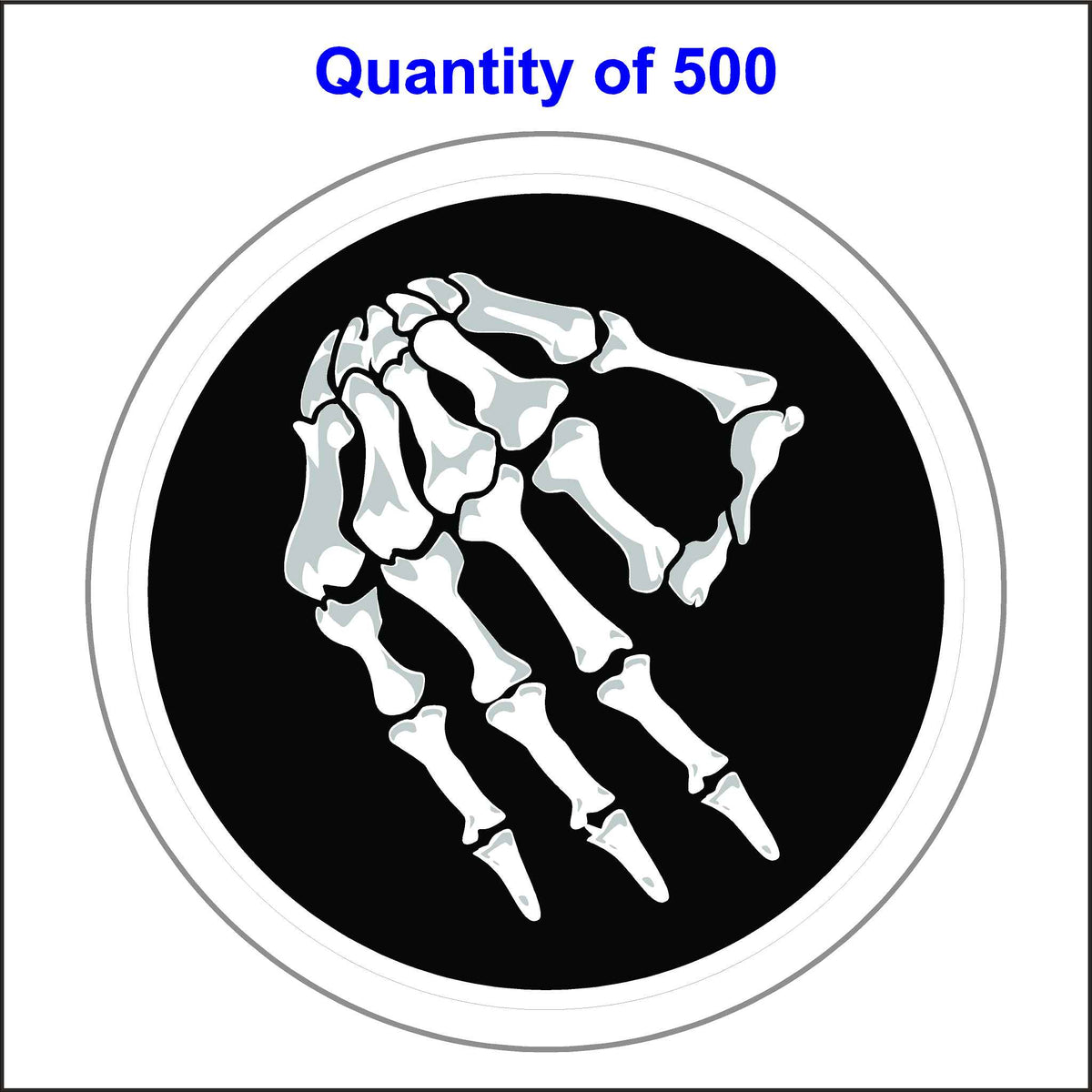 Skeleton Circle Game Sticker. 500 Quantity.