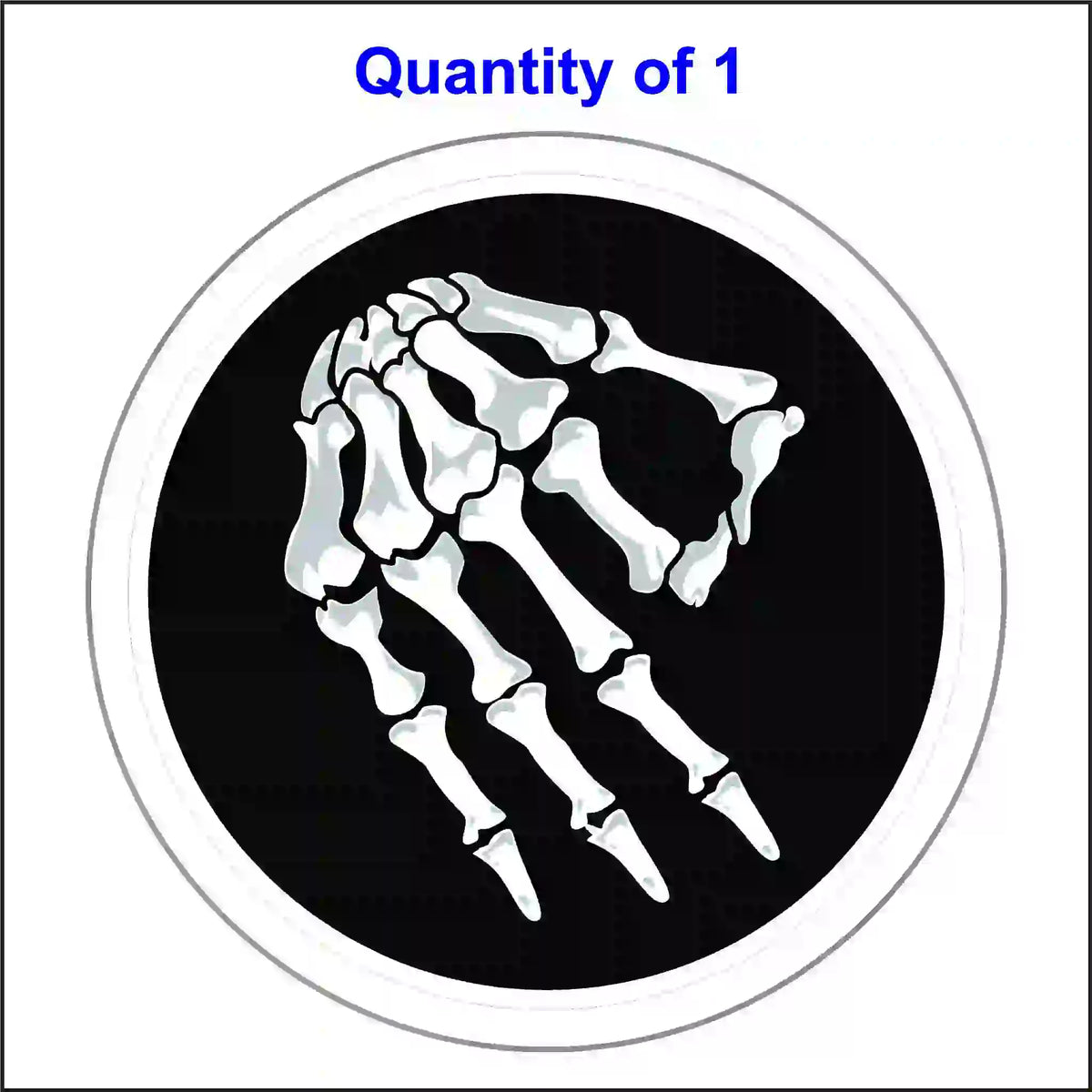 Funny circle game skeleton sticker.