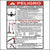 This Spanish Crane Safety Sticker Operate Safely, Power Line Clearance, Two Block is Printed With. Peligro evitar la muerte o lesiones graves pepegro de electrocucion no haga dos bloques no elevar personal en augeauge.  Spanish Crane Safety Sticker Multiple Hazard Decal  DANGER Operate Safely, Electrical Hazard, Two Block and Do Not Hoist Safety Decal.