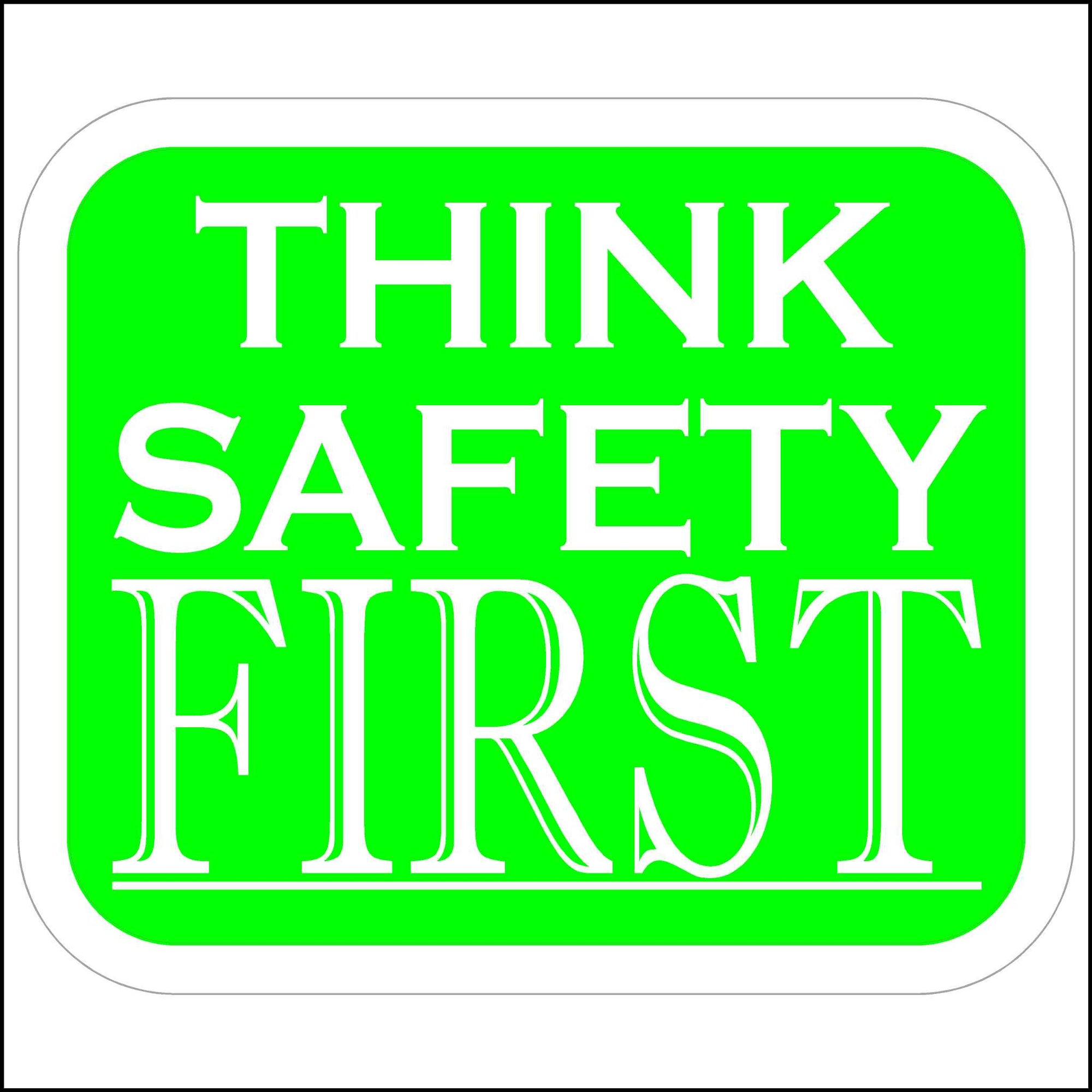 Think Safety First Hard Hat Sticker - OSHA & ANSI-Compliant Crane ...