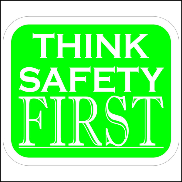 Think Safety First Hard Hat Sticker