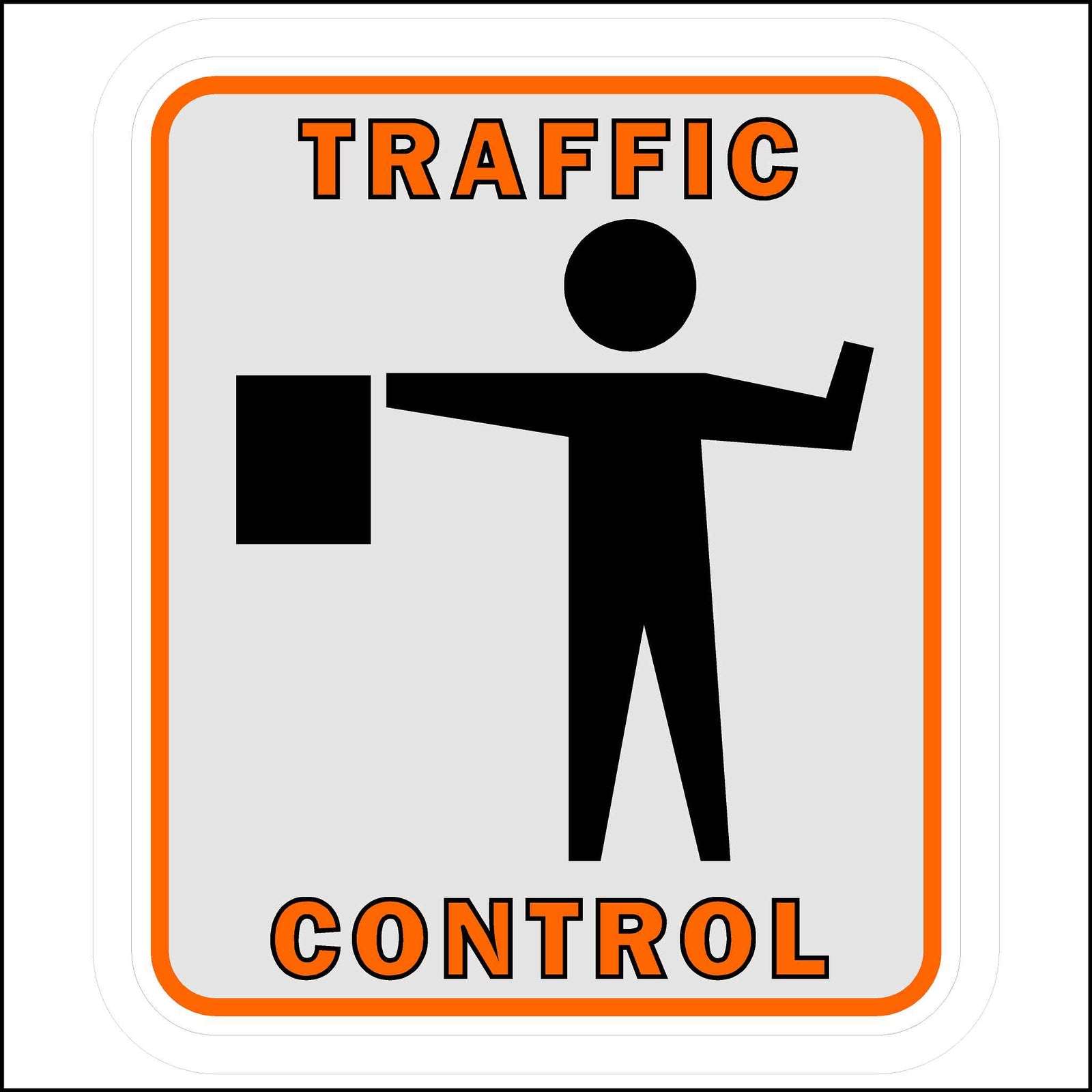 Orange Print Traffic Control Hard Hat Decal