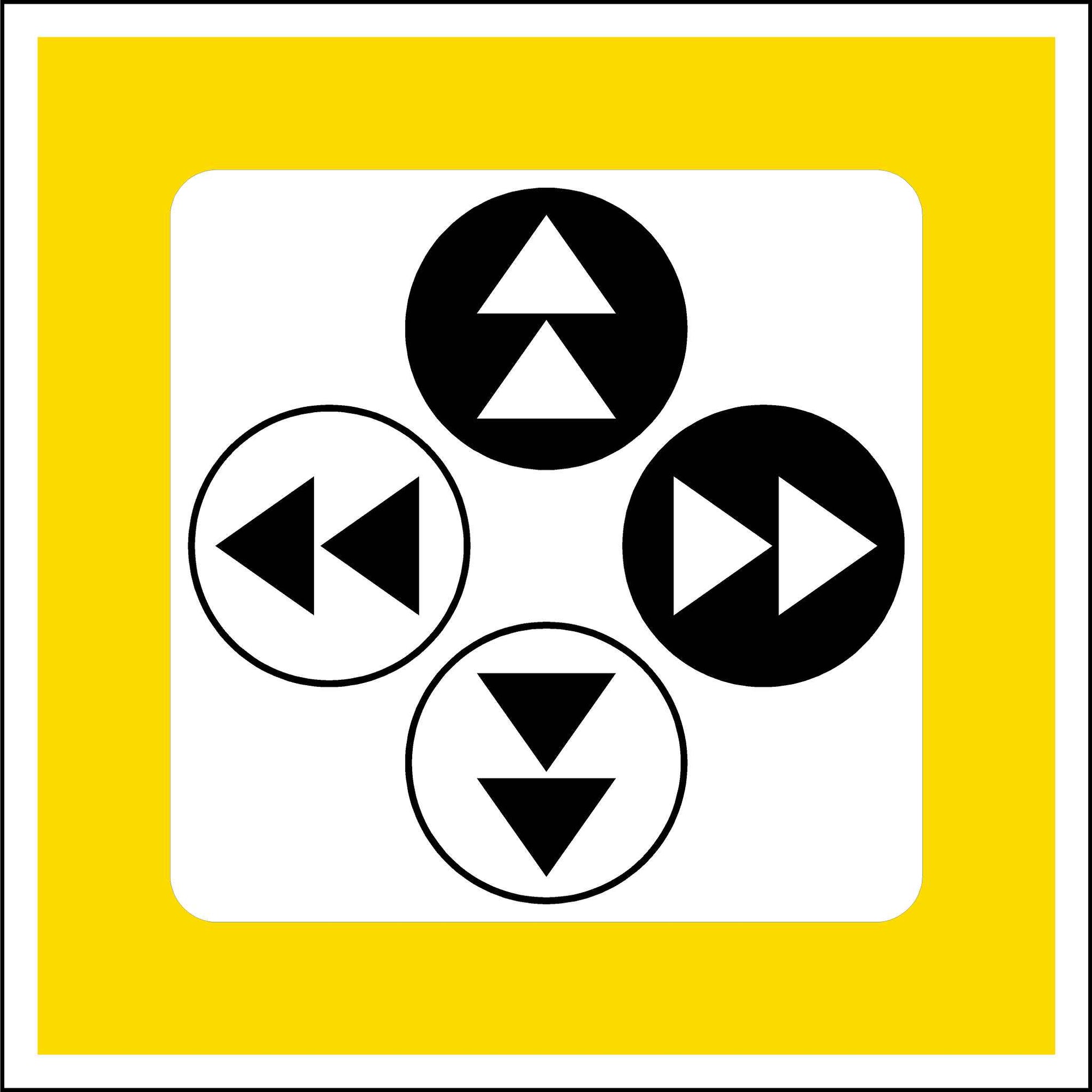 Up Down Left Right Crane Directional Sticker - OSHA & ANSI-Compliant ...