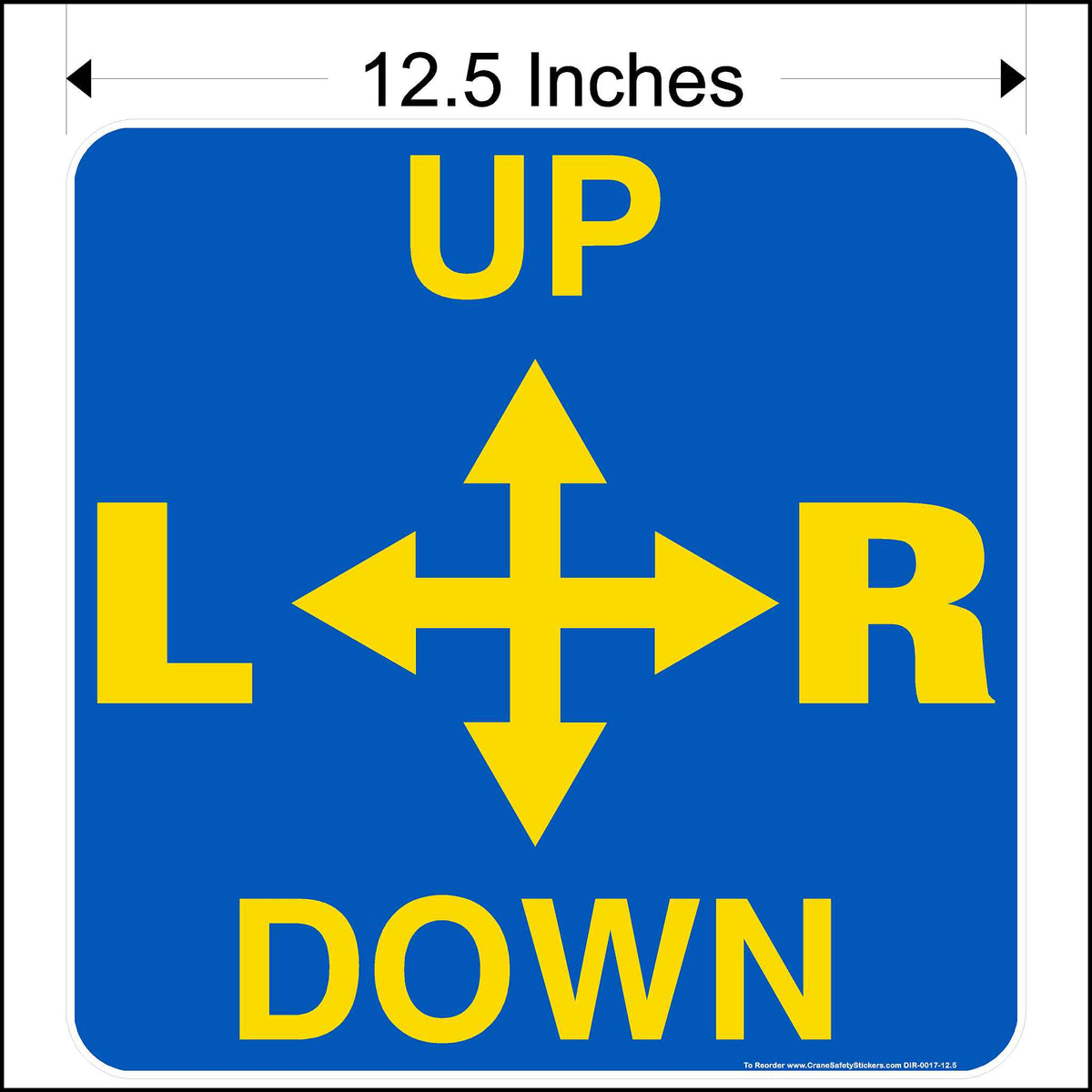Up Down Left Right Overhead Crane Decal