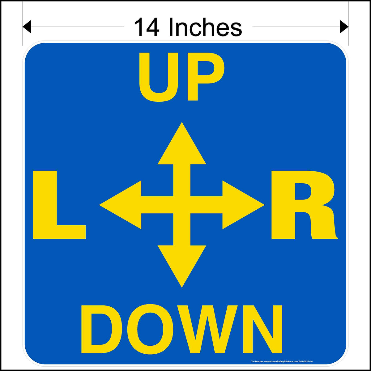 Up Down Left Right Overhead Crane Decal