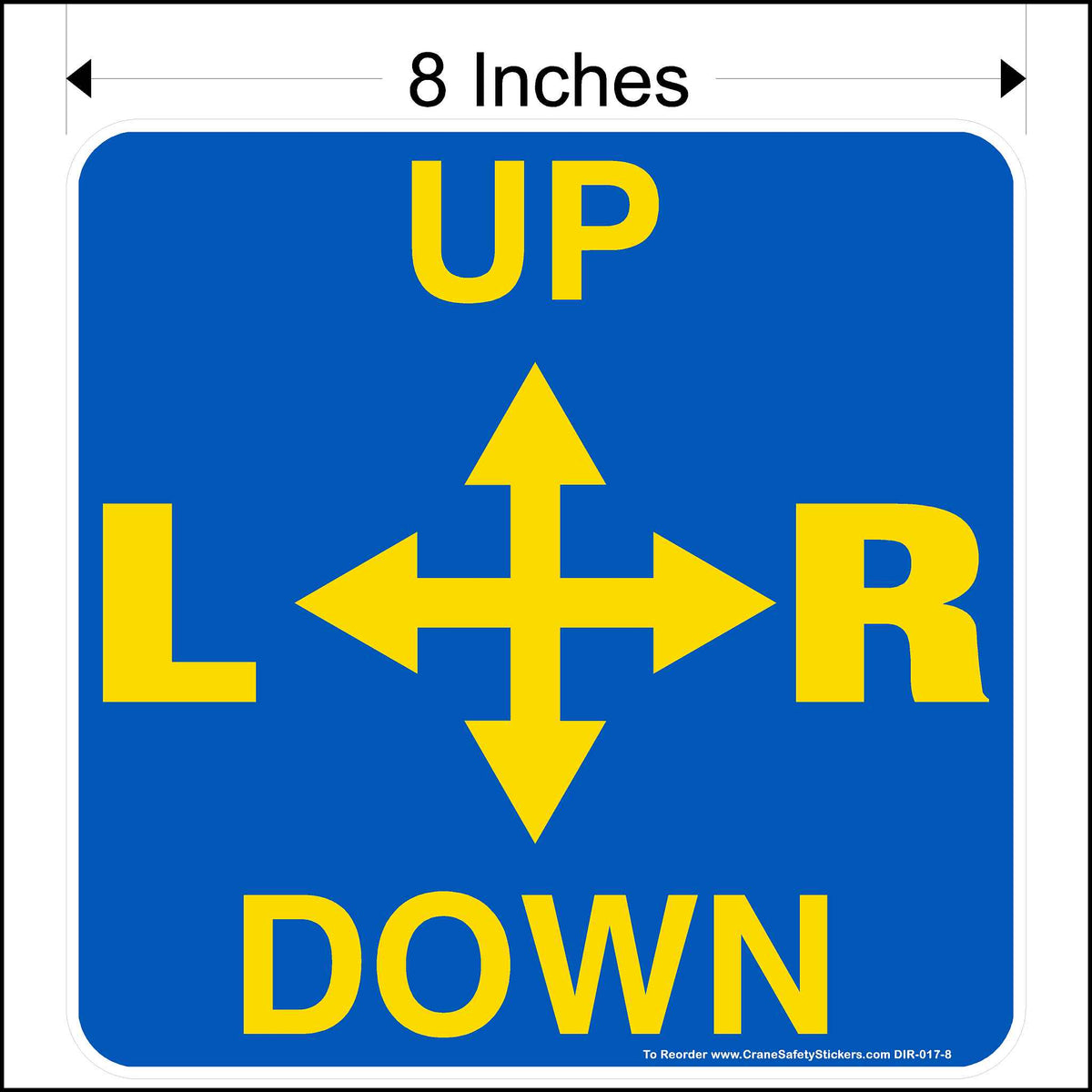 Up Down Left Right Overhead Crane Decal