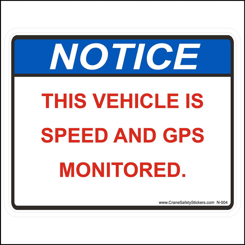 Vehicle Speed Monitored by GPS Sticker - OSHA & ANSI-Compliant Crane ...