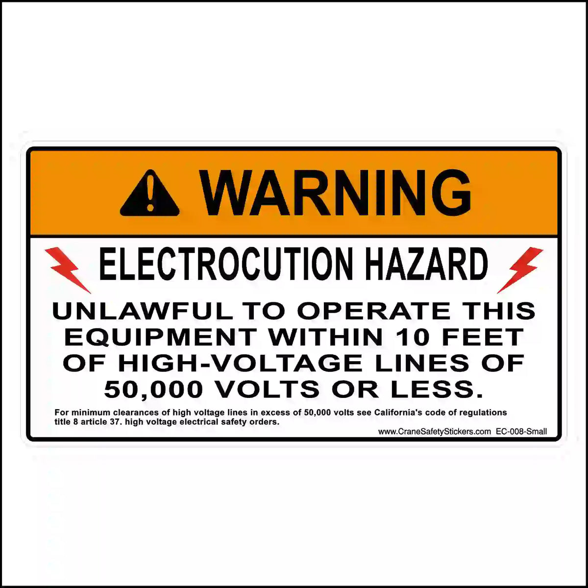 Warning sign about electrocution hazard with high voltage safety information.