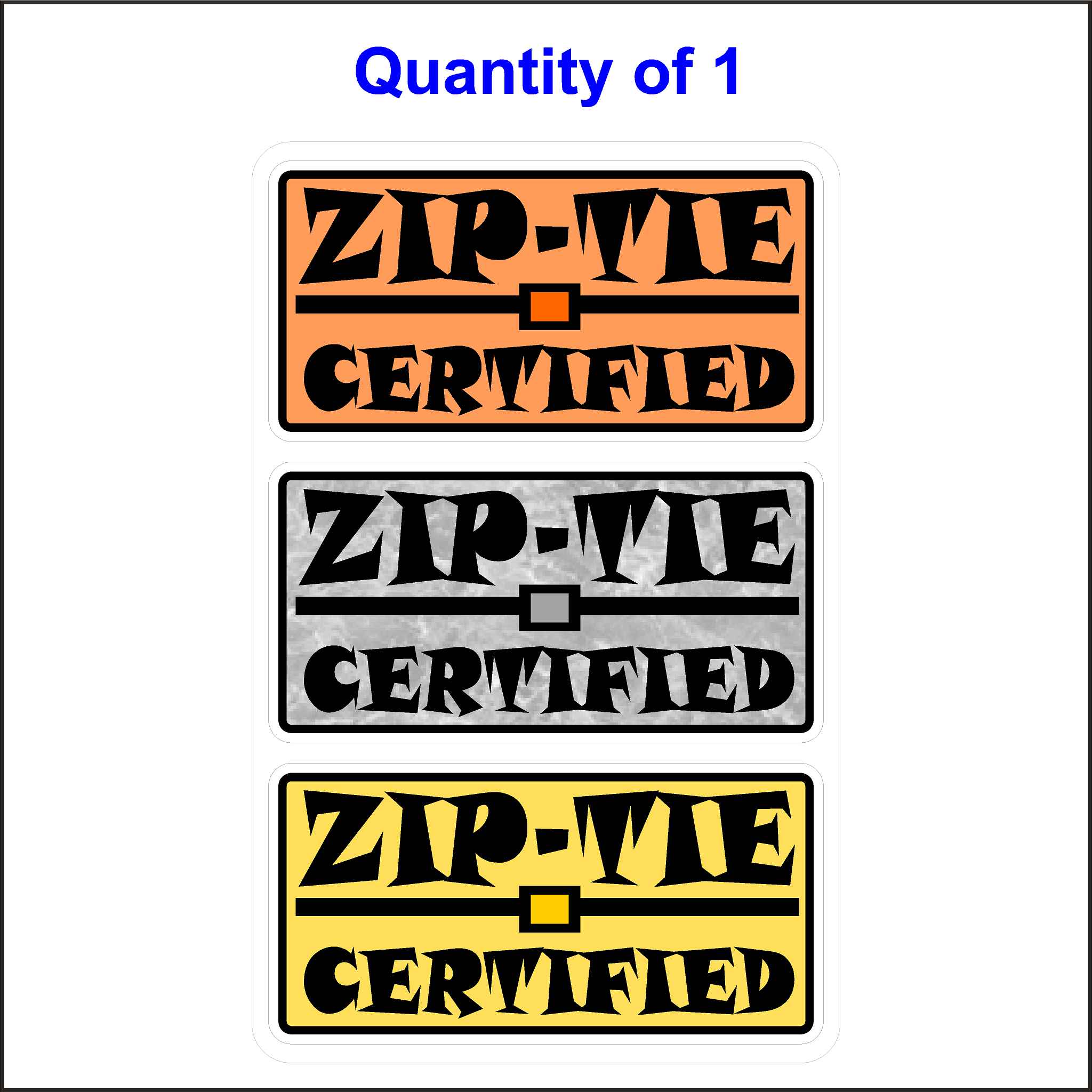 Funnyページ Zip-Tie Certified Funny Hard Hat Sticker