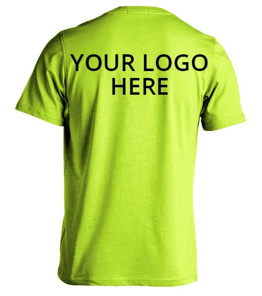 Safety Green Short Sleeve T Shirt Printed With Your Company Logo